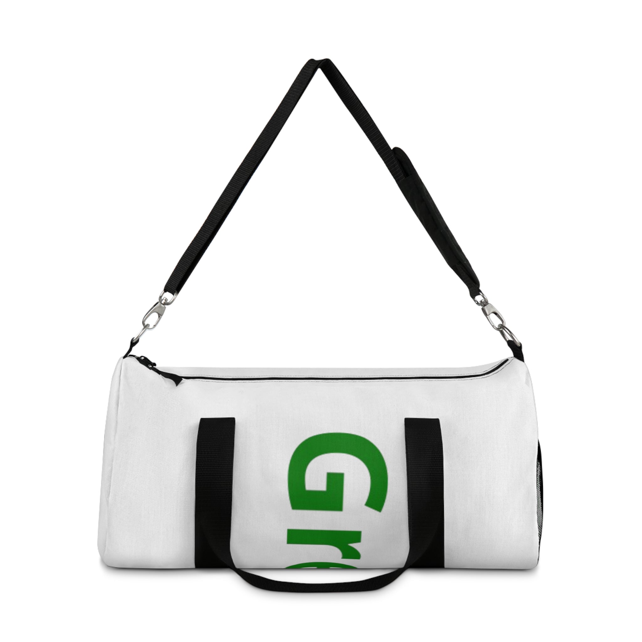 Green Graphic Duffel Bag, Gym Bag, Sports Bag, Travel Organizer, Personalized Gift, Workout Essentials